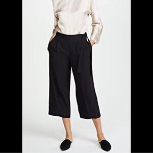 Vince Belted Culotte Black Pants Wide Leg Cropped Pants 8